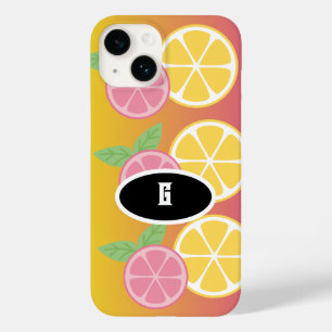 Funda Para iPhone 14 De Case-Mate Elegante Monograma rosa y amarillo