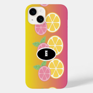 Funda Para iPhone 14 De Case-Mate Elegante Monograma rosa y amarillo
