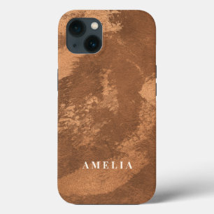 Funda Para iPhone 13 Elegante Naranja quemado de cobre de Terracota