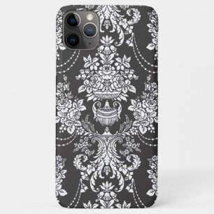 Funda Para iPhone 11 Pro Max Elegante negro floral damasco