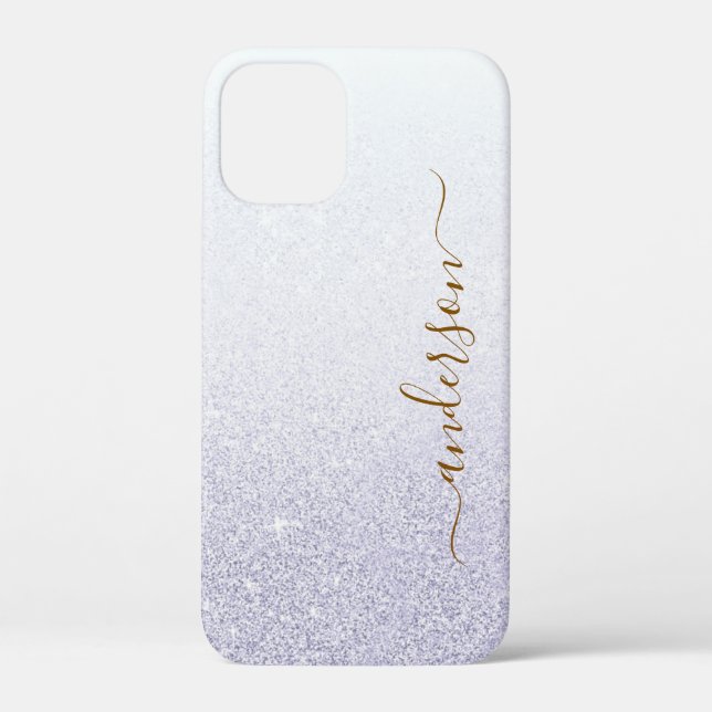 Funda De Case-Mate Para iPhone Elegante nombre monogramado con brillo (Reverso )