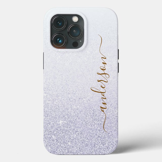 Funda De Case-Mate Para iPhone Elegante nombre monogramado con brillo (Reverso )