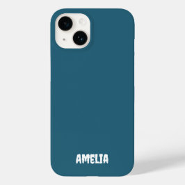 Funda Para iPhone 14 De Case-Mate Elegante nombre personalizado azul de la Marina