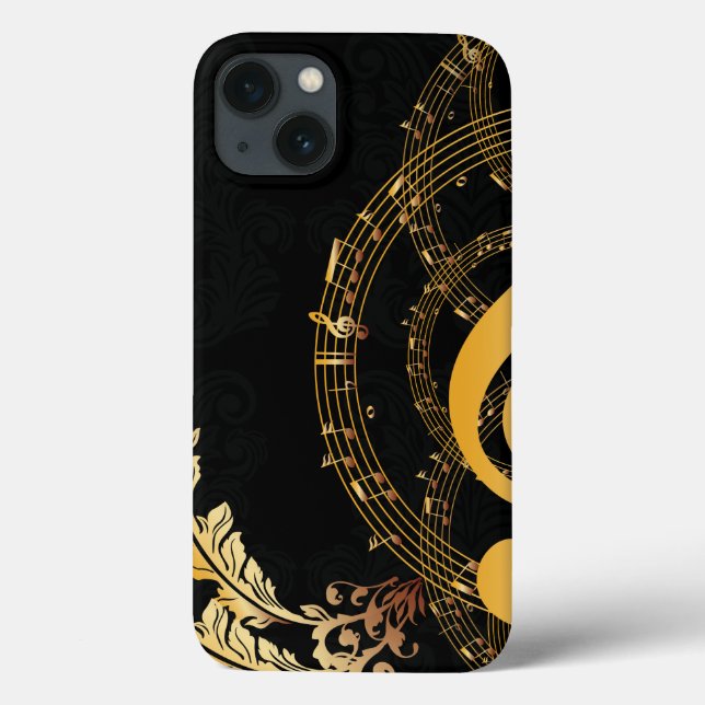 Funda De Case-Mate Para iPhone Elegante Nota De Música Lujo (Reverso)