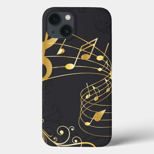 Funda De Case-Mate Para iPhone Elegante Nota Musical Lujo (Reverso)