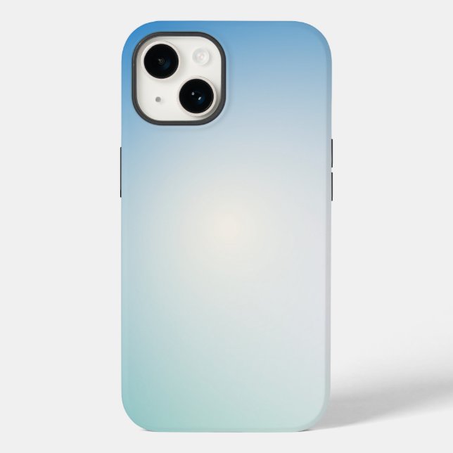 Funda De Case-Mate Para iPhone Elegante Ombre de Azul Suave y Blanco (Reverso )