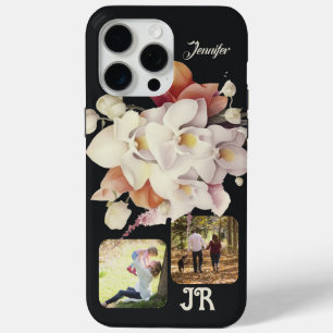 Funda Para iPhone 15 Pro Max Elegante Orquídea Floral-Calla Lily Foto/Nombre