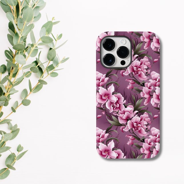 Funda De Case-Mate Para iPhone Elegante Orquídea Rosa (Elegant pink floral phone case)