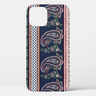 Funda Para iPhone 12 Elegante Paisley de la Marina: Diseño de Fronteras