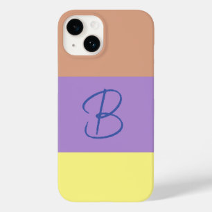 Funda Para iPhone 14 De Case-Mate Elegante Pastel Colorblock Monograma Letra inicial
