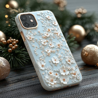 Funda Para iPhone 14 Pro De Case-Mate Elegante Patrón Botánico Floral Blanco