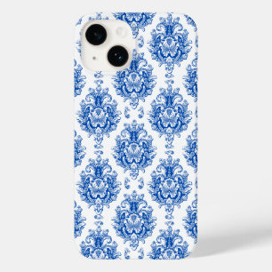 Funda Para iPhone 14 De Case-Mate Elegante patrón damasco mediterráneo azul y blanco