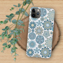 Funda Para iPhone 11 Pro Max Elegante patrón de arte de invierno azul fantasía 