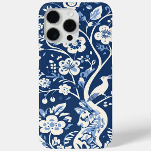 Funda Para iPhone 15 Pro Max Elegante patrón de Chinoiserie azul y blanco