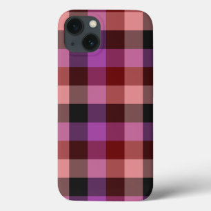 Funda Para iPhone 13 Elegante patrón de cuadros escoceses rojo y ciruel