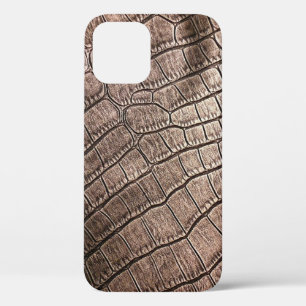 Funda Para iPhone 12 Elegante patrón de cuero cerca.