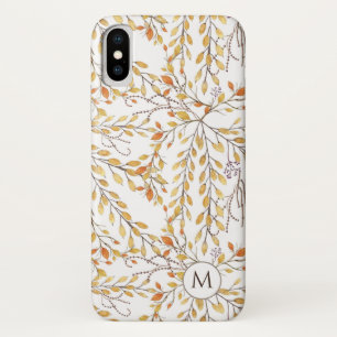 Funda Para iPhone X Elegante patrón de follaje otoñal personalizado