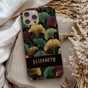 Funda Para iPhone 14 De Case-Mate Elegante patrón de Ginkgo Monograma de nombre Tono