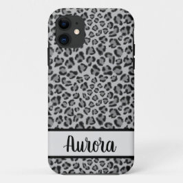 Funda Para iPhone 11 Elegante patrón de leopardo y guepardo gris negro 