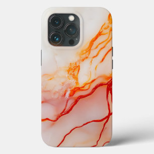 Funda Para iPhone 13 Pro Elegante patrón de mármol blanco y dorado