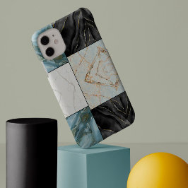 Funda Para iPhone 13 Pro Max Elegante patrón de mármol monocromo estética moder