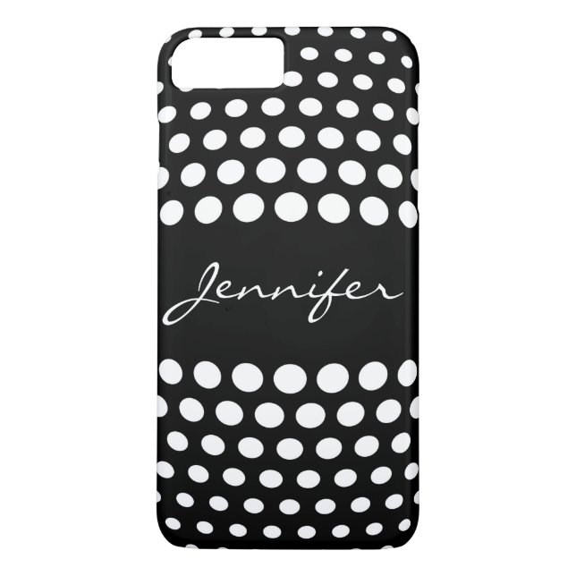 Funda De Case-Mate Para iPhone Elegante patrón de puntos de polka blanco (Reverso)