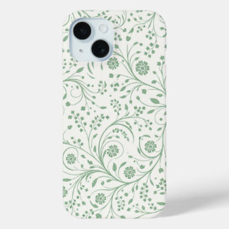 Funda Para iPhone 15 Elegante patrón floral botánico – Naturaleza minim