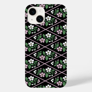 Funda Para iPhone 14 De Case-Mate Elegante patrón floral rosa negro y blanco