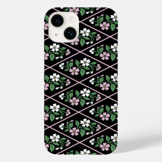 Funda Para iPhone 14 De Case-Mate Elegante patrón floral rosa negro y blanco