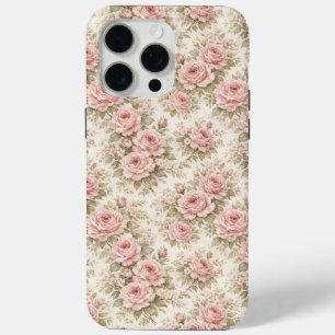 Funda Para iPhone 15 Pro Max Elegante patrón floral sin fisuras de rosa vintage