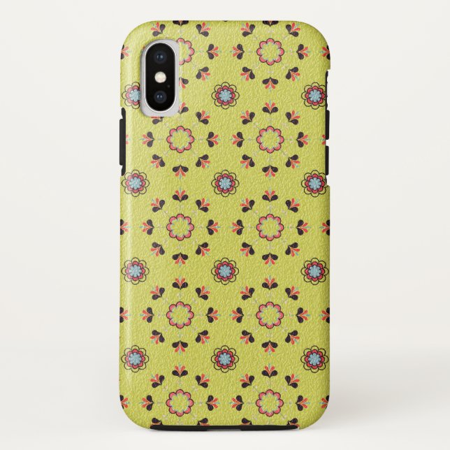 Funda De Case-Mate Para iPhone Elegante Patrón Floral Tacha (Reverso)