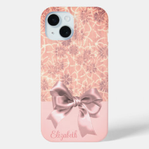 Funda Para iPhone 15 Elegante patrón floral vintage con lazo