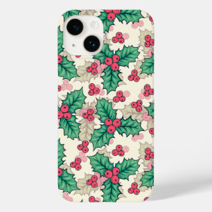 Funda Para iPhone 14 De Case-Mate Elegante patrón floral vintage navideño holly  