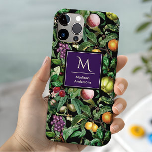 Funda Para iPhone 14 De Case-Mate Elegante patrón negro de frutas tropicales con mon