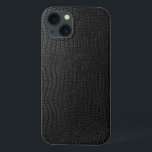 Funda Para iPhone 13 Elegante patrón Piel de serpiente de cuero negro<br><div class="desc">Elegante estilo piel de serpiente de cuero negro.</div>