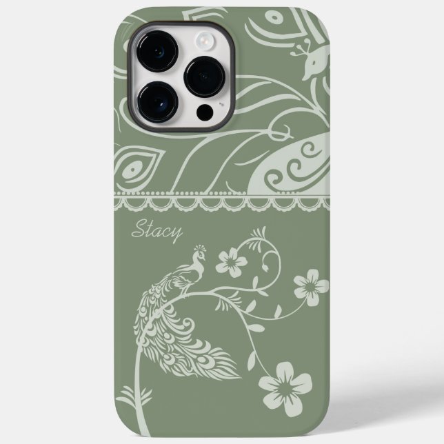 Funda De Case-Mate Para iPhone Elegante Peacock Floral (Reverso )