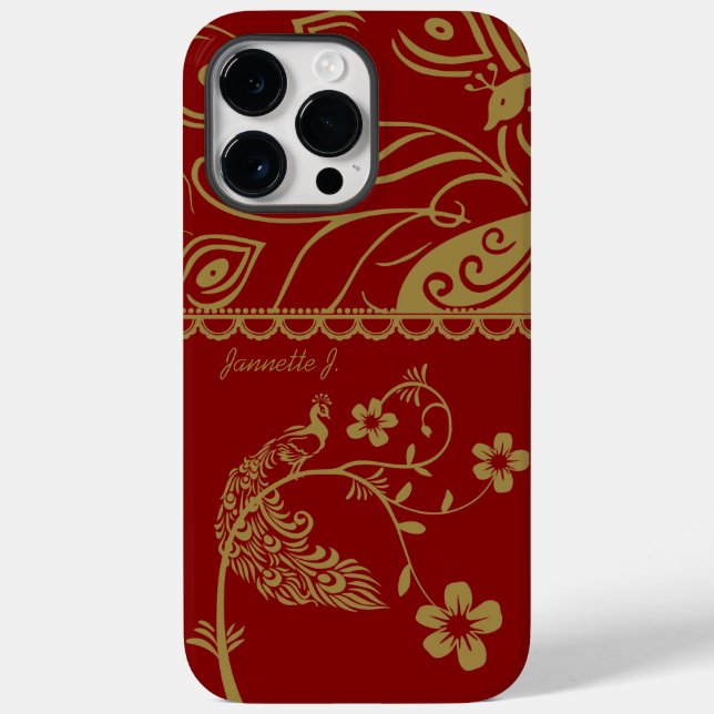 Funda De Case-Mate Para iPhone Elegante Peacock Floral (Reverso )