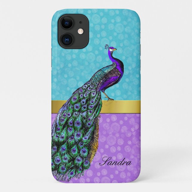 Funda De Case-Mate Para iPhone Elegante Peacock iPhone (Reverso)