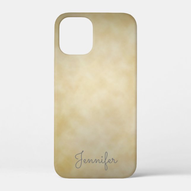 Funda De Case-Mate Para iPhone Elegante pergamino de edad con nombre (Reverso )