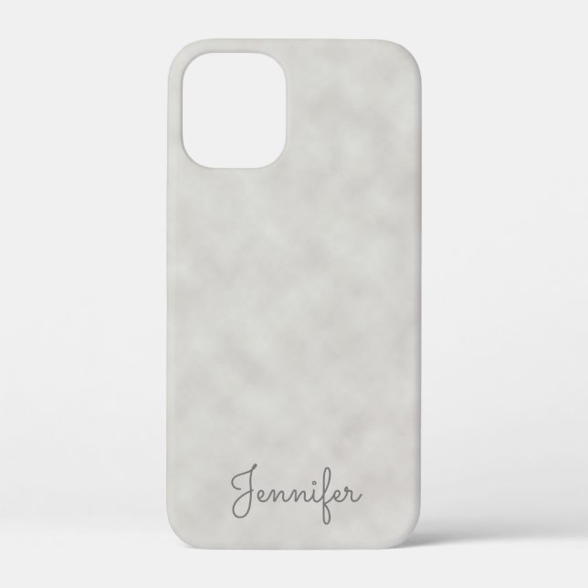 Funda De Case-Mate Para iPhone Elegante pergamino gris con nombre (Reverso )