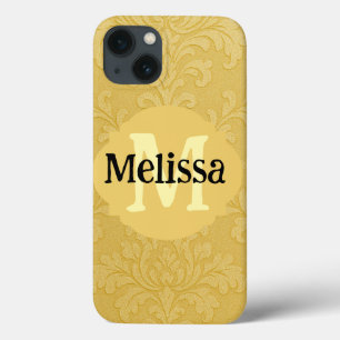 Funda Para iPhone 13 Elegante Personalizado Barroco de Oro Luminoso Dam