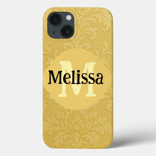 Funda De Case-Mate Para iPhone Elegante Personalizado Barroco de Oro Luminoso Dam (Reverso)