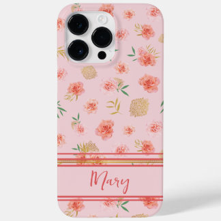Funda Para iPhone 14 Pro Max De Case-Mate Elegante Personalizado de flores de color rosa fem