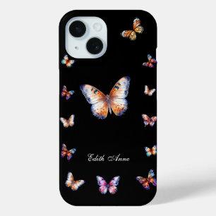Funda Para iPhone 15 Elegante Personalizado de mariposas de colores