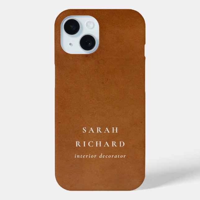 Funda De Case-Mate Para iPhone Elegante Personalizado de textura de piel de cuero (Reverso )