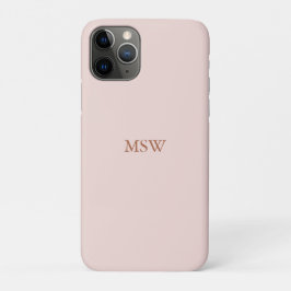 Funda Para iPhone 11 Pro Elegante personalizado rosado rosado monograma mo