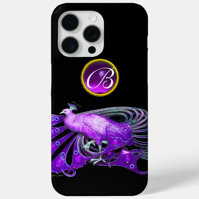 FUNDA DE Case-Mate PARA iPhone ELEGANTE PICOCA EN PURPLE, AMETHYST MONOGRAM (Reverso )