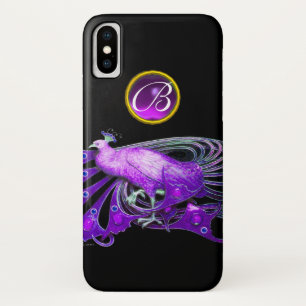 FUNDA PARA iPhone X ELEGANTE PICOCA EN PURPLE, AMETHYST MONOGRAM