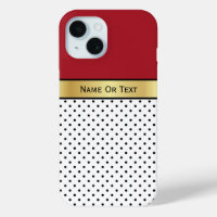 Elegante puntos de polka negro rojo y negro intens