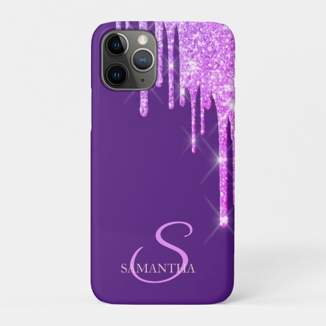 Funda De Case-Mate Para iPhone Elegante Purpurina Dris Violet (Reverso)